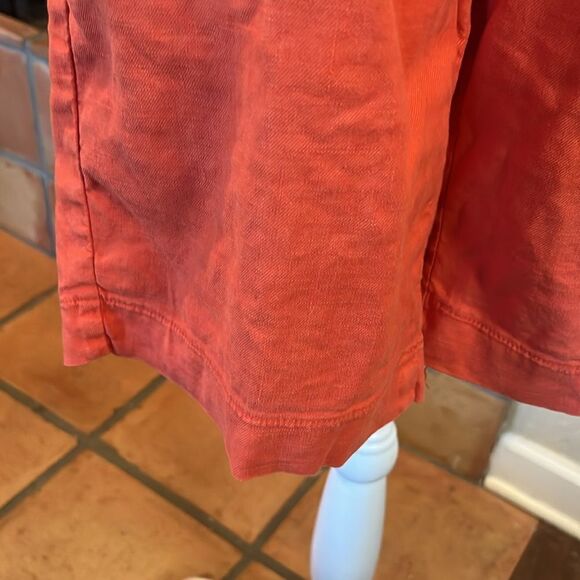 NYDJ Orange Linen Bermuda Shorts, size 8 - Picture 3 of 11